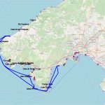 Route des Tagesauflugs entlang der Insel Mallorca, westliches Mittelmeer, Spanien – Karte © OpenSeaMap.org